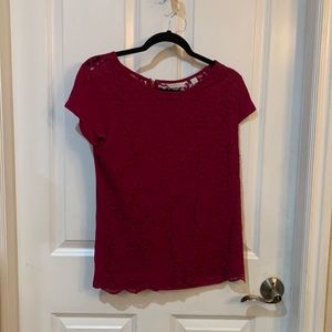 Cranberry lace blouse